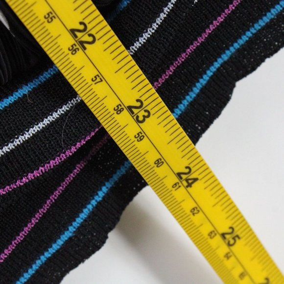 Vintage Virginie Paris Blouse Top Womens Black Art Graphic Nylon Size XL 80s - Picture 10 of 10